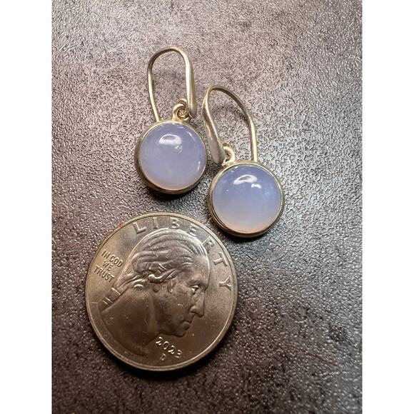 NEW Blue chalcedony sterling silver earrings 4.61 grams - Picture 7 of 7